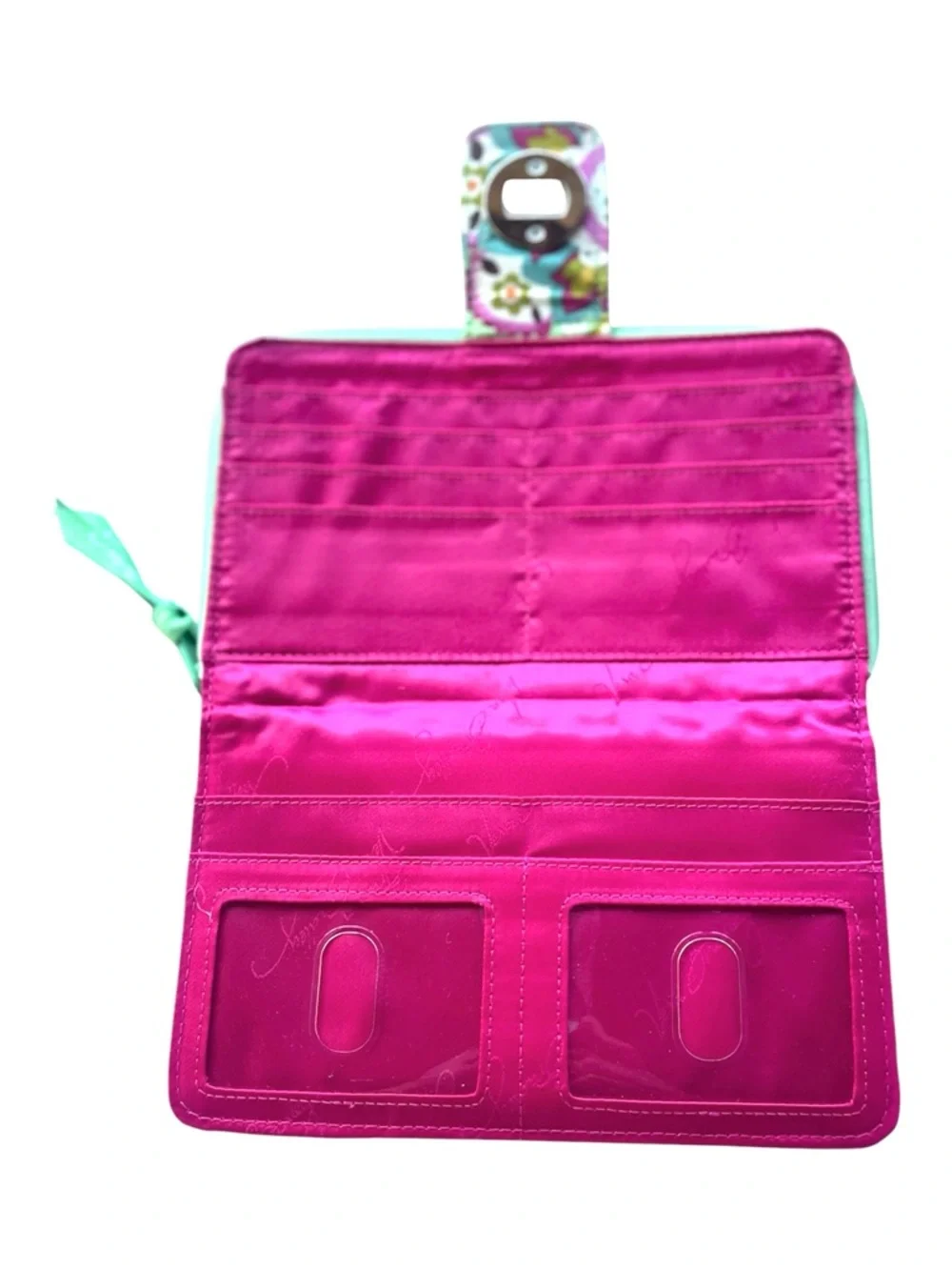 SALE Vera Bradley Mint Multi Quilted turn lock wallet - Picture 4 of 9
